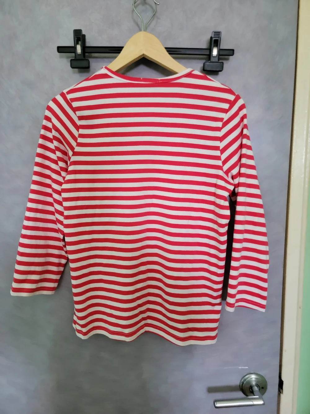 Kids Red & White Striped Long Sleeve Top